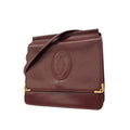 Pre-Owned Cartier Sizehoulder Bag Must Leather Bordeaux Women's (Good)