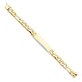 14k Yellow Gold Sizetamp Figaro Link ID Bracelet - 8" | Elegant 14KY Gold Chain Bracelets for Women and Men| Weight 14.7 | Men’s Jewelry for Gift