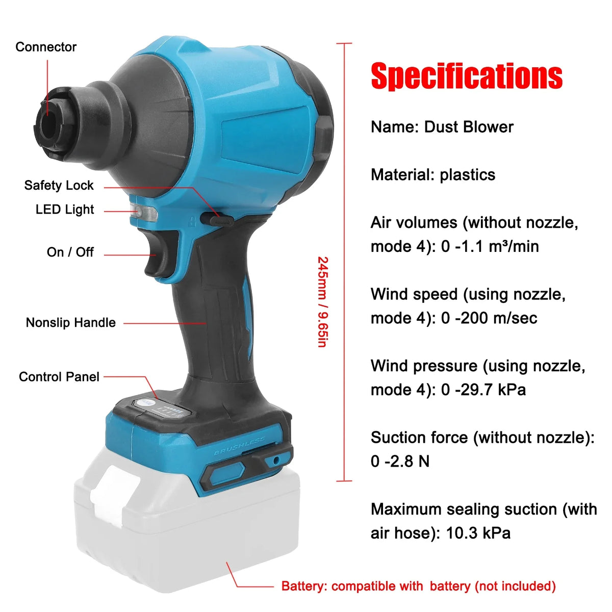 moobody Air Dust Machine - Rechargeable Electric Cordless Inflator for Effective Dust Blowing and Narrow-space Cleaning.
