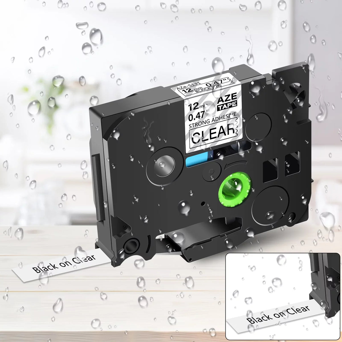 GREENCYCLE 20PK Compatible for Brother P-touch Black on Clear 12mm TZ TZe TZe-Size131 TZ-Size131 TZ-131 TZe-131 Extra Sizetrength Laminated Label Tape