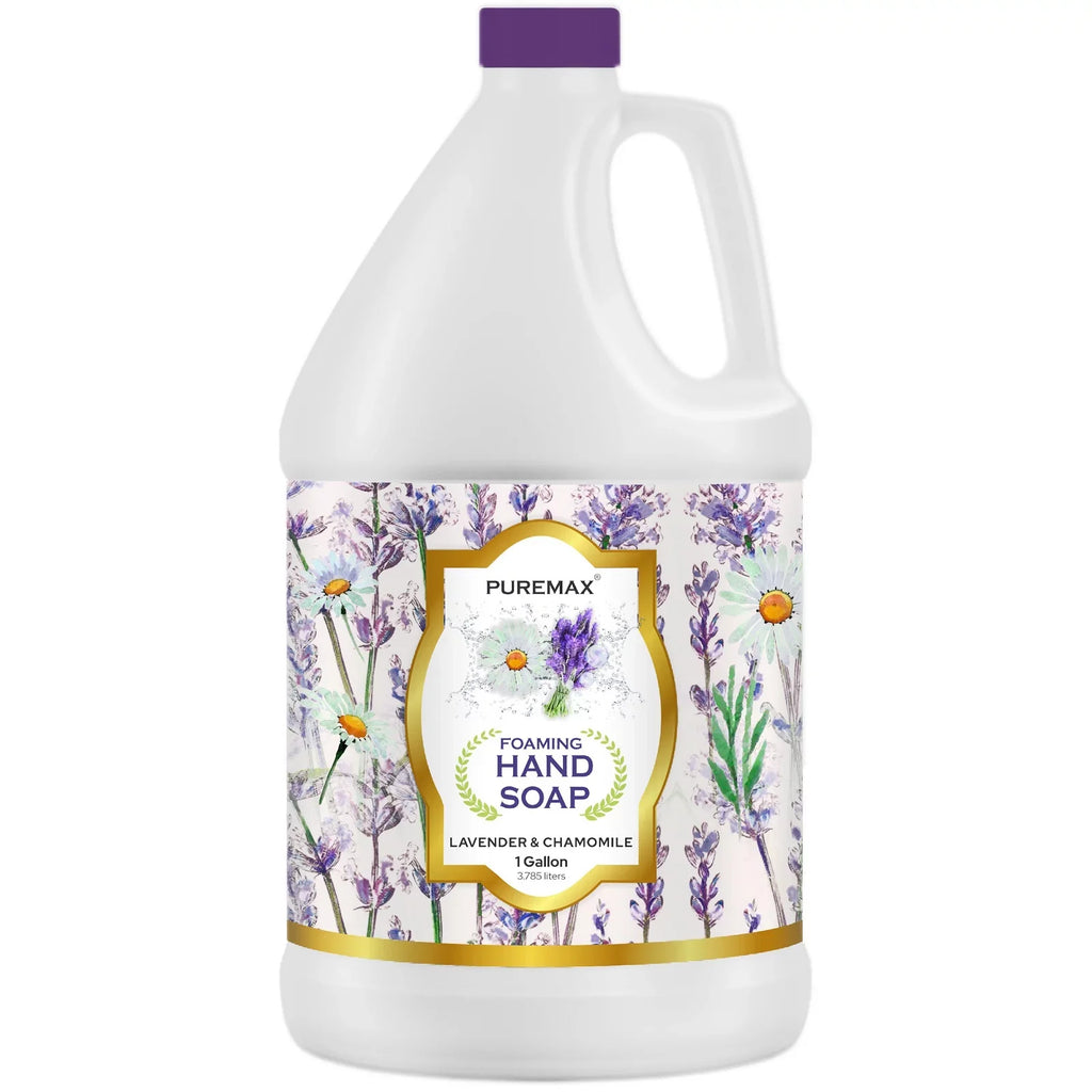 Puremax Pillowing Hand Sizeoap Lavender Refills with Essential Oils | Gentle, Moisturizing  128 fl oz