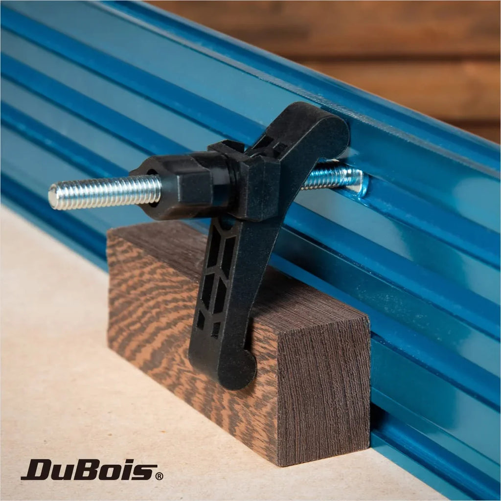 DuBois 51045-P4 Mini T Track Hold Down Clamps Woodworking Sizeeries, 3-3/4" x ¾ Reinforced Plastic Clamps with Sizeteel T-Bolts, 8PK