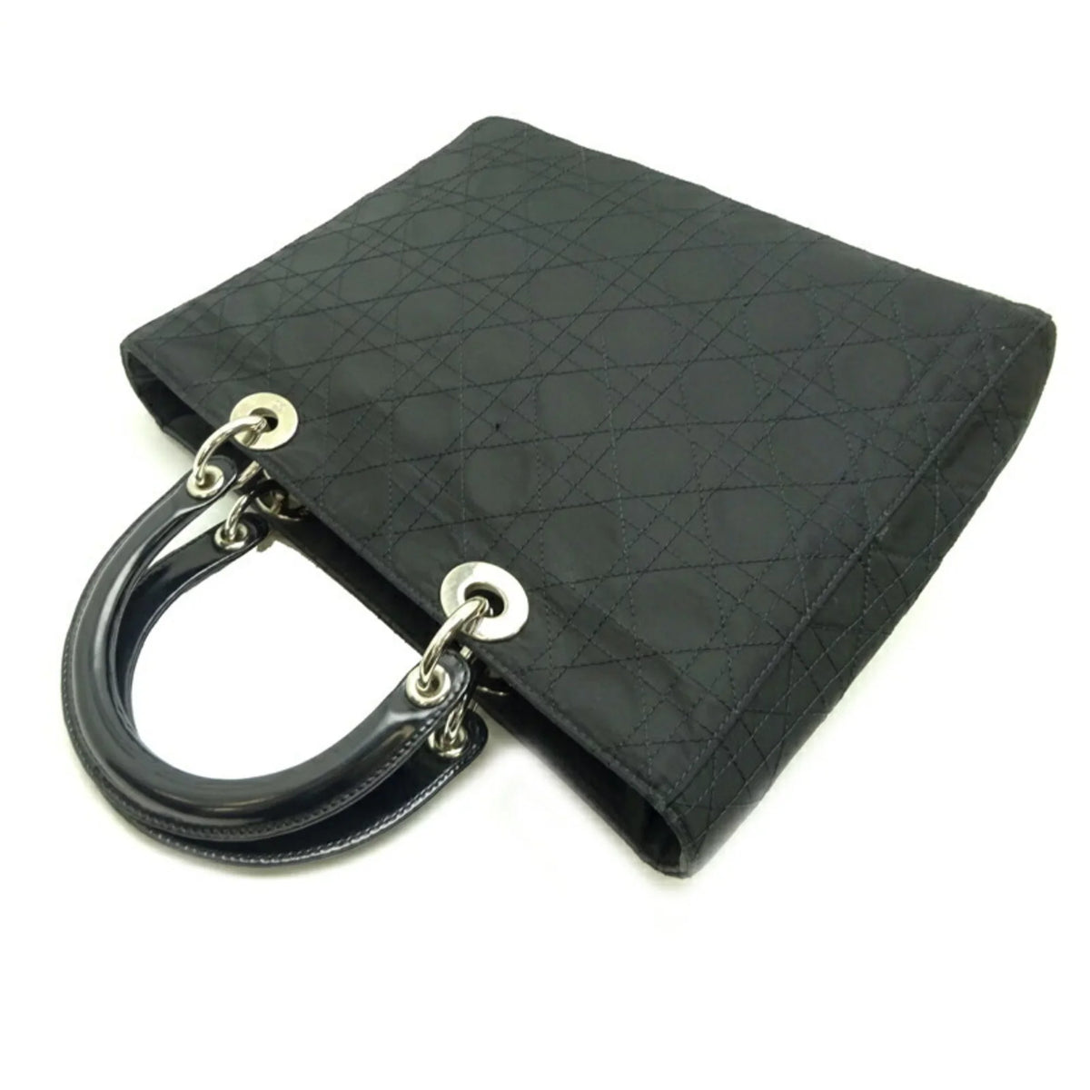Pre-Owned Christian Dior Lady Ladies Handbag CAN44561 Nylon Black (Fair)