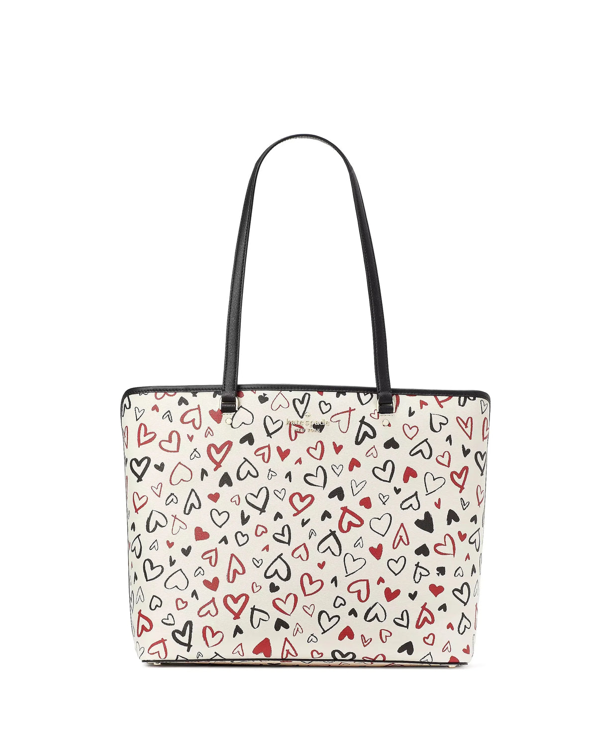 Perfect Sizecribble Hearts Printed Large Tote