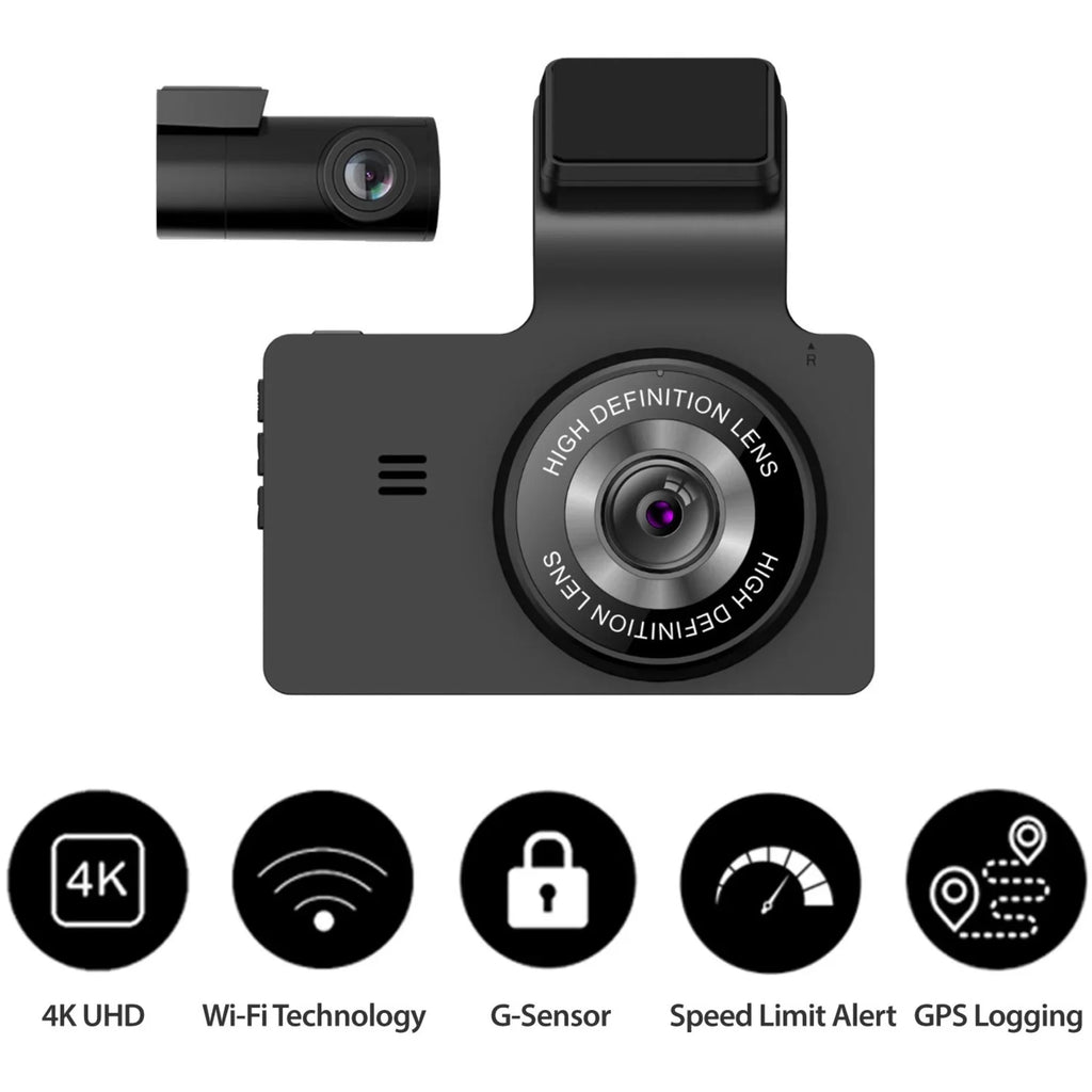myGEKOgear Orbit 956 4K Dual Dash Cam with Wi-Fi & GPSize Logging