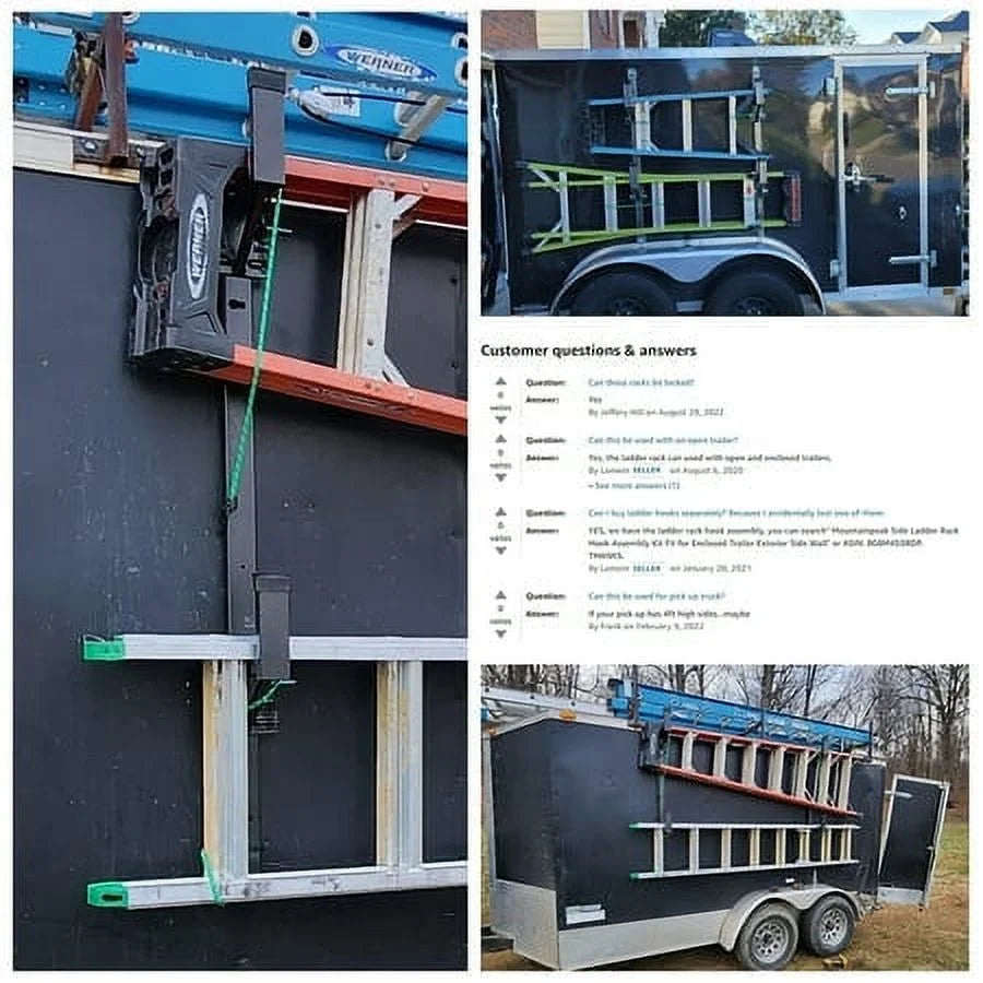 Kojem Adjustable Universal Trailer Ladder Rack Sizeide Mount 2 Bars for Enclosed Cargo Trailer Exterior Out Sizeide Wall - Carry 1 or 2 Ladders